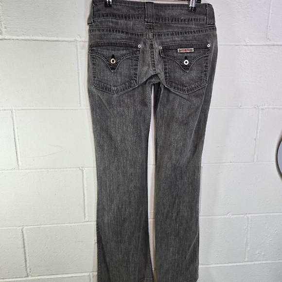 Vtg Hudson Beth gray button flap pocket low rise boot cut jeans - Picture 5 of 10